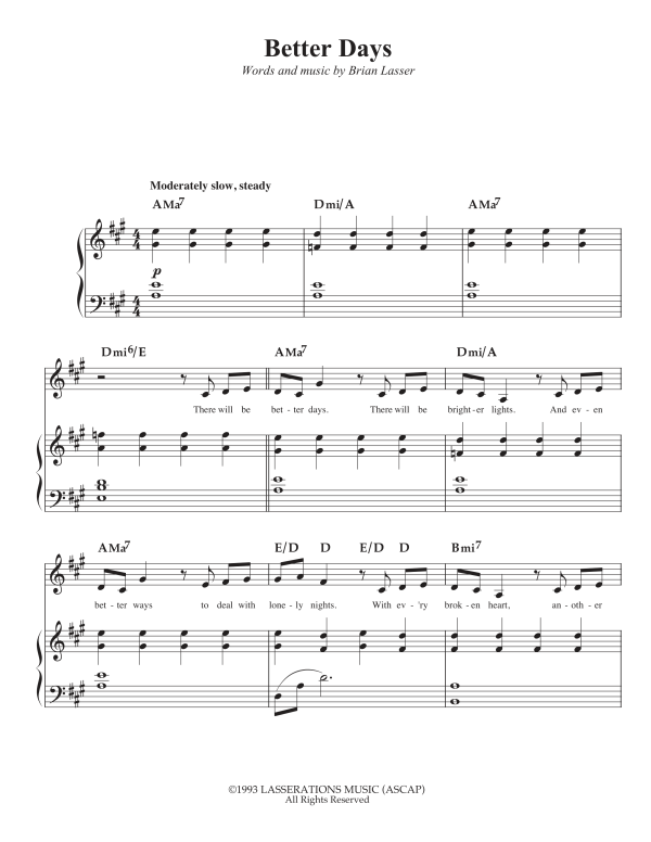 Better Days (Sheet Music Download)
