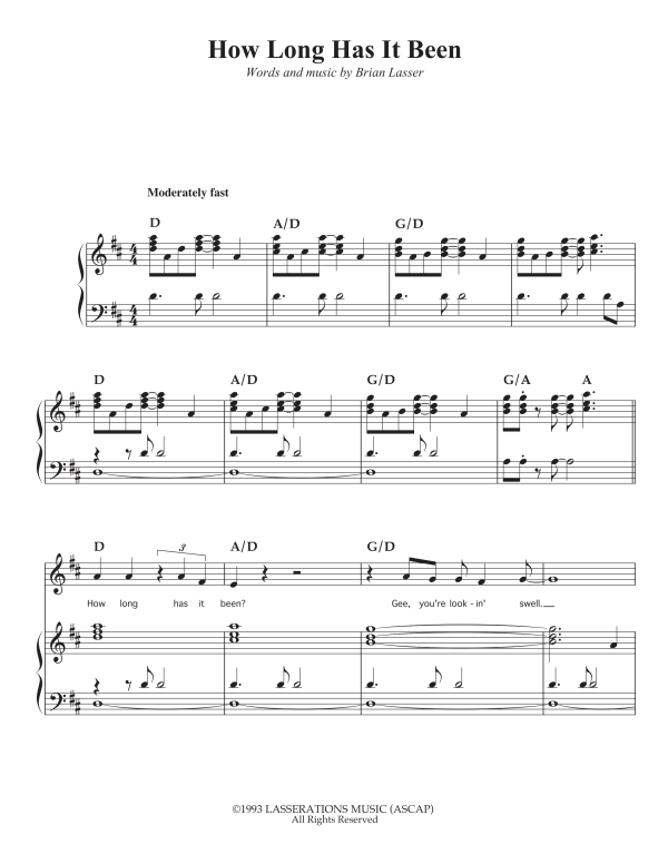 How Long Has It Been (Sheet Music Download)