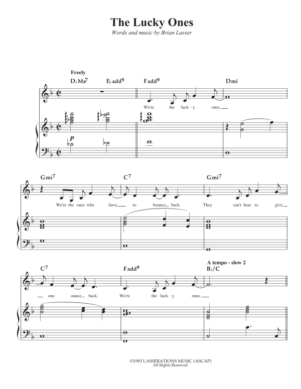 Lucky Ones (Sheet Music Download)