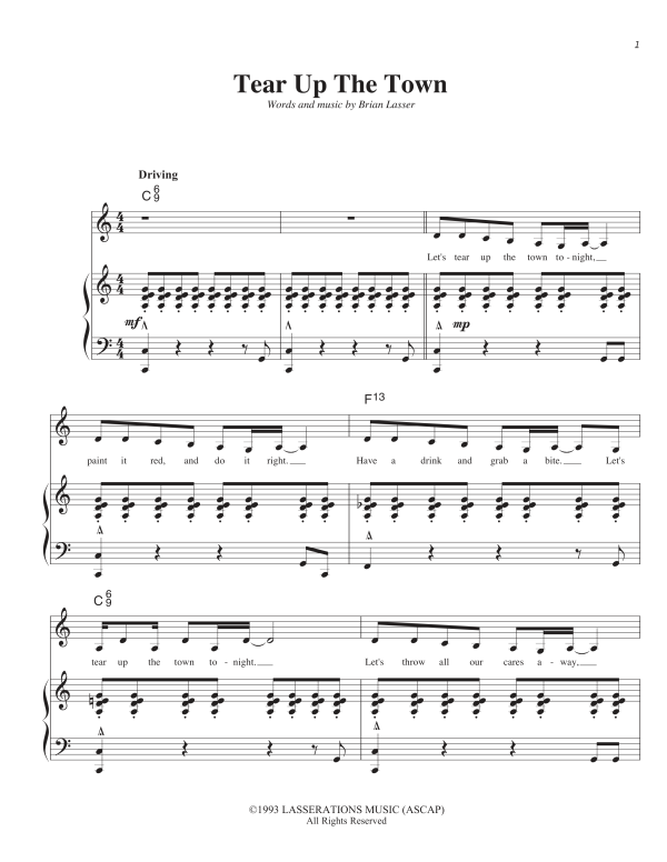 Tear Up the Town (Sheet Music Download)